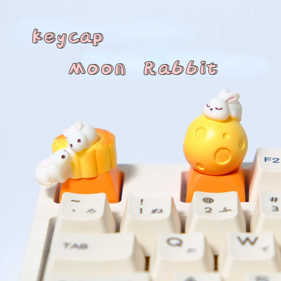 Keycap Moon Rabbit pre čerešňu MX Mechanical Gaming Keyboard Roztomilý stereofónny esk