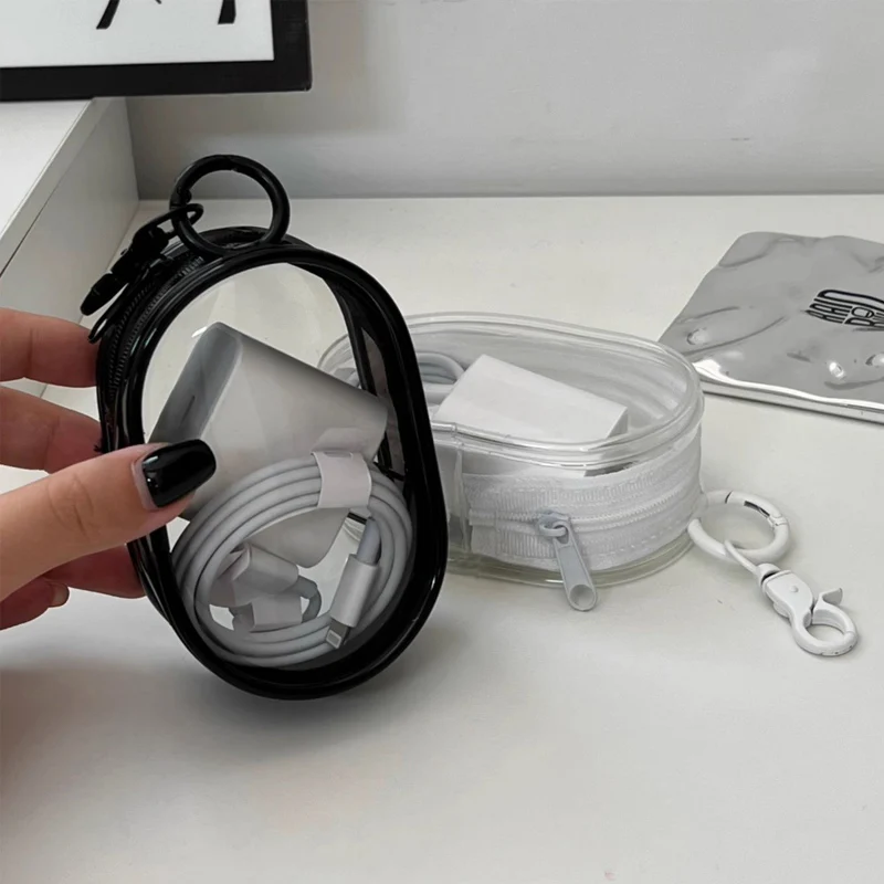 Keychain Bag Transparent Storage Box Organizátor šperkov Organizátor Dátový kábel Ochranný kryt prenosné hračky pre bábiky Outdoor Cestovné puzdro