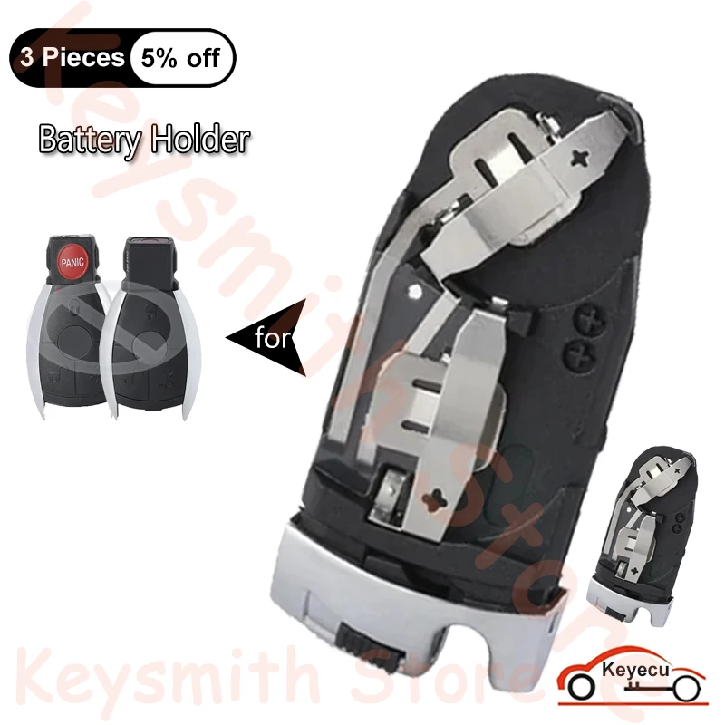Keyecu 2 kusy inteligentný diaľkový kľúč držiak batérie pre batériu pre Mercedes Benz Abces Cl Cls CLK W203 W204 W205 W210 W211 W212
