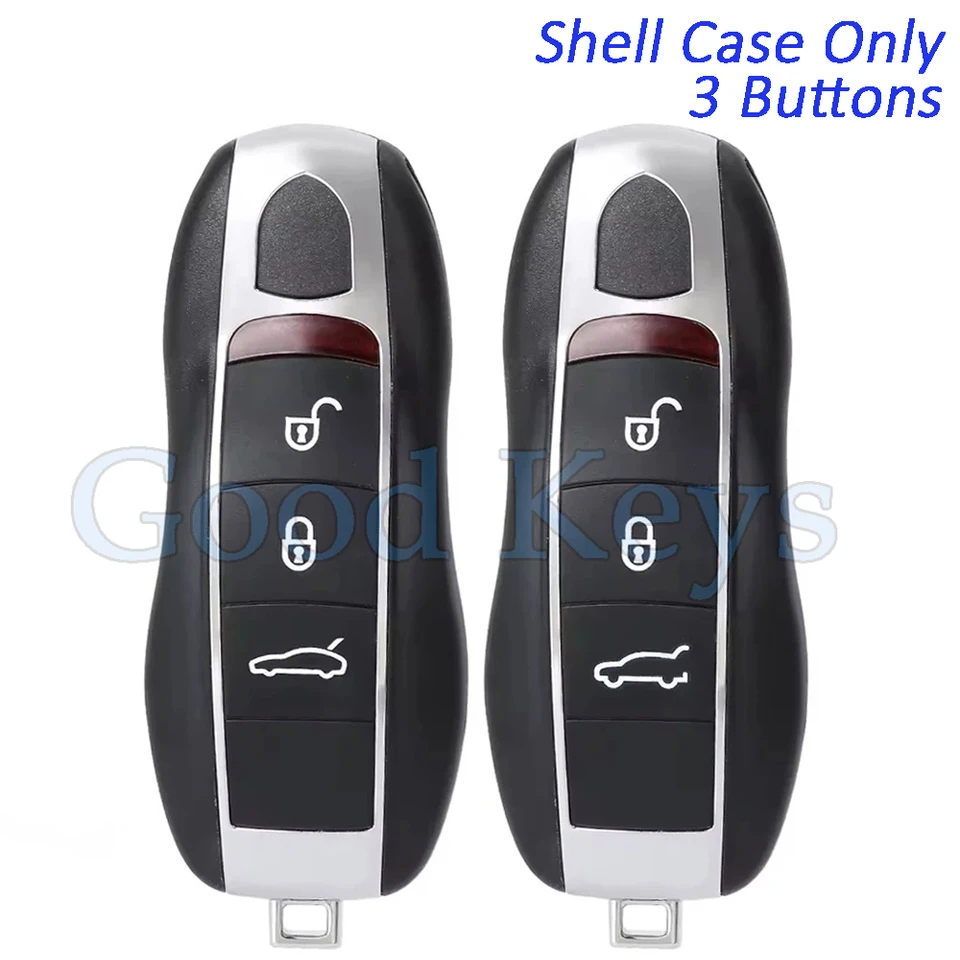 Keyecu Remote Shell Case FOB pre Porsche 718 911 Cayenne Panamera Cayman Macan 15 2016 2017 2018 2019 2020 2021 Blank Key Blade