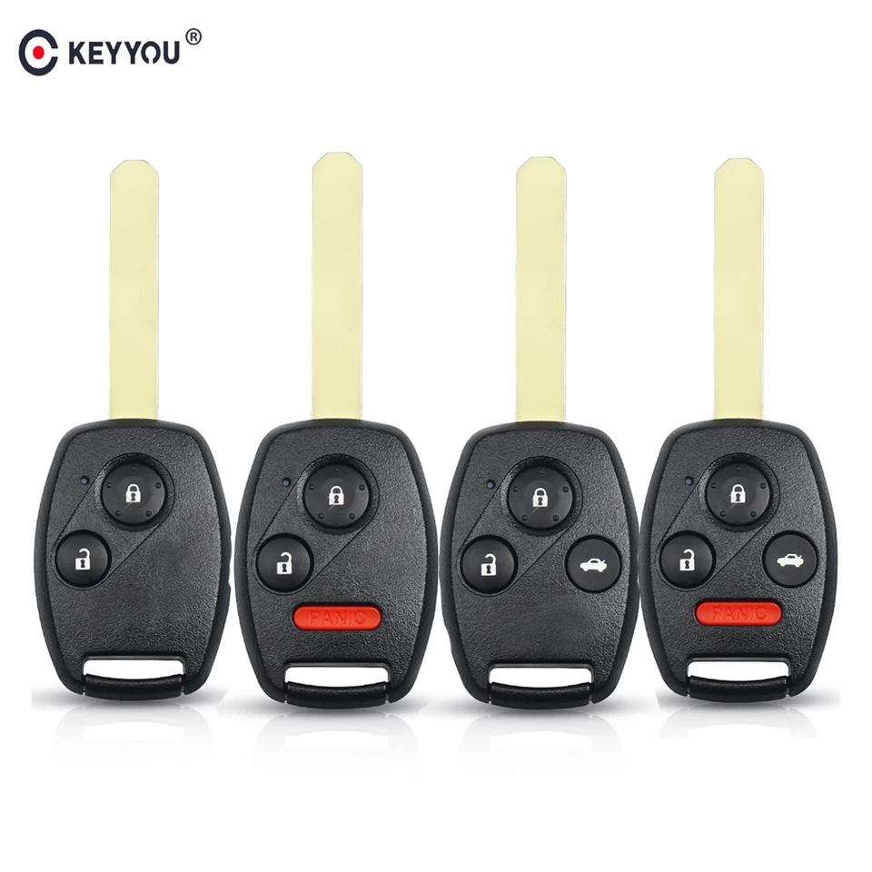 Keyouou Diaľkové kľúče puzdro pre kľúče FOB pre Honda Accord 2003 2004 2005 2006 2007 Civic CRV Pilot Insight 2 2+1 3 3+1 4 tlačidlá