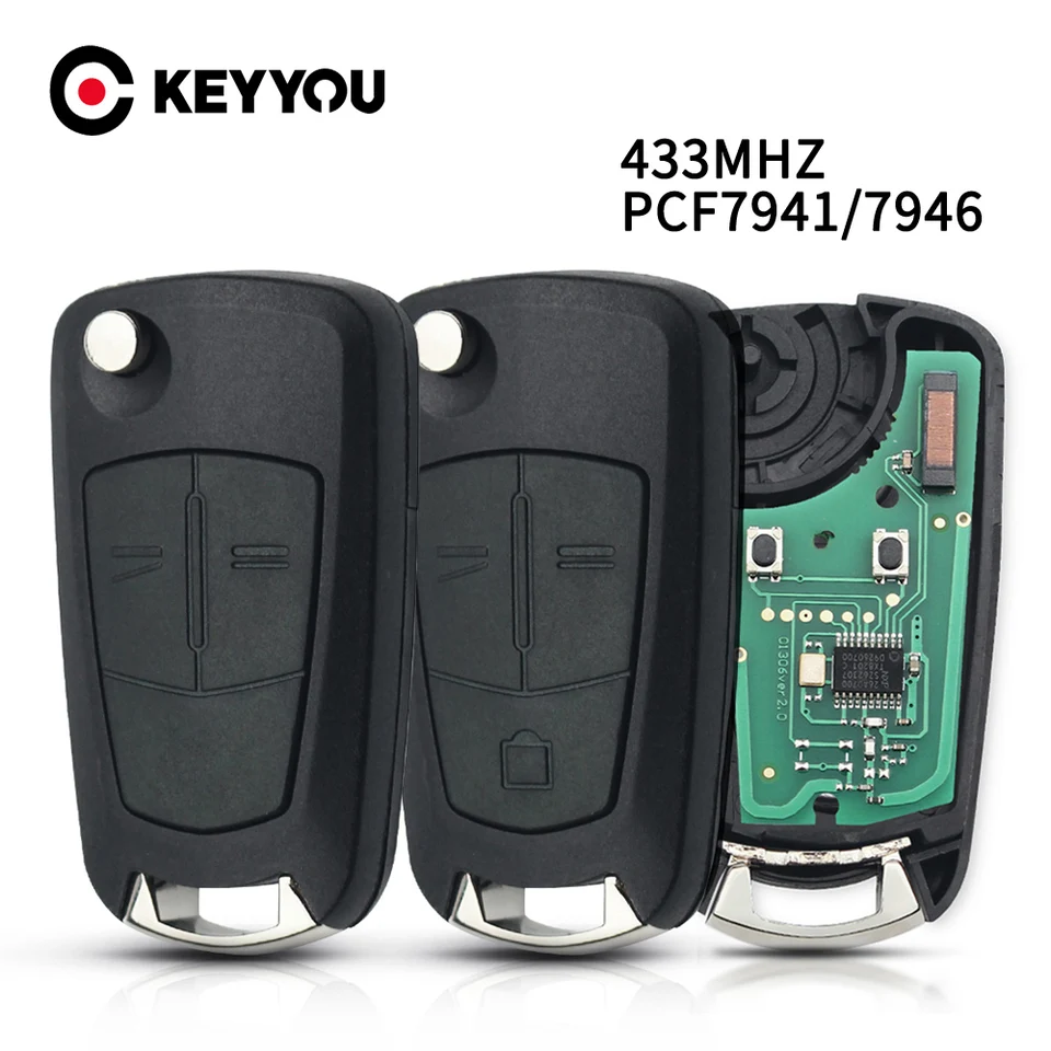 Keyouou Dodalový automobil pre Opel Vauxhall Astra H 2004-2009 Zafira B 2005-2013 Vectra C 2002-2008 2/3 Buttons PCF7941/PCF7946