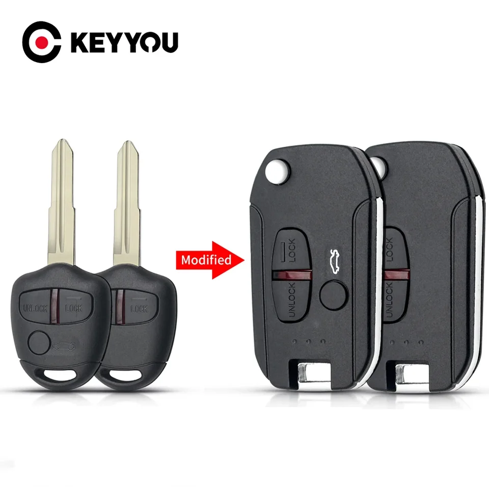 Keyyou 10ks 2 3 tlačidlá pre diaľkové vozidlo pre diaľkové auto pre shell puzdro pre Mitsubishi Pajero Sport Outlander Grandis ASX MIT11/MIT8 Blade