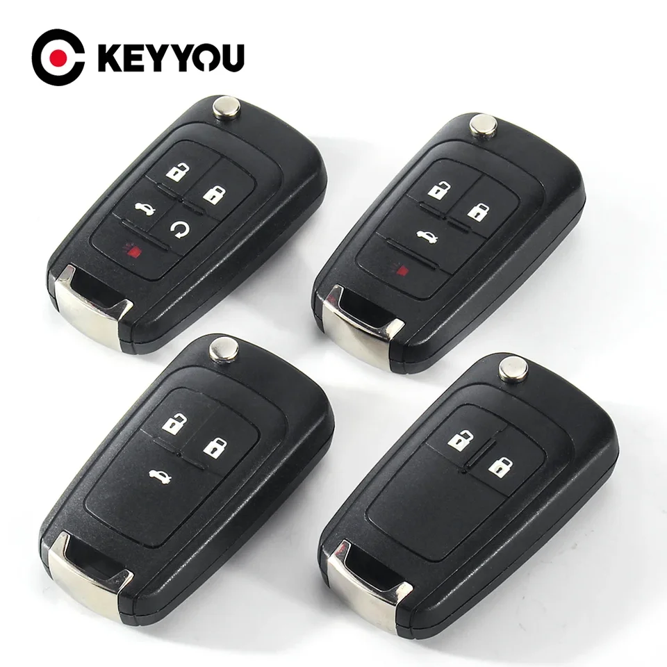 Keyyou 10ks Flip Skladacie diaľkové kľúče pre kľúče pre Chevrolet Cruze Epica Lova Camaro Impala 2 3 4 5 Buttons Hu100 Blade