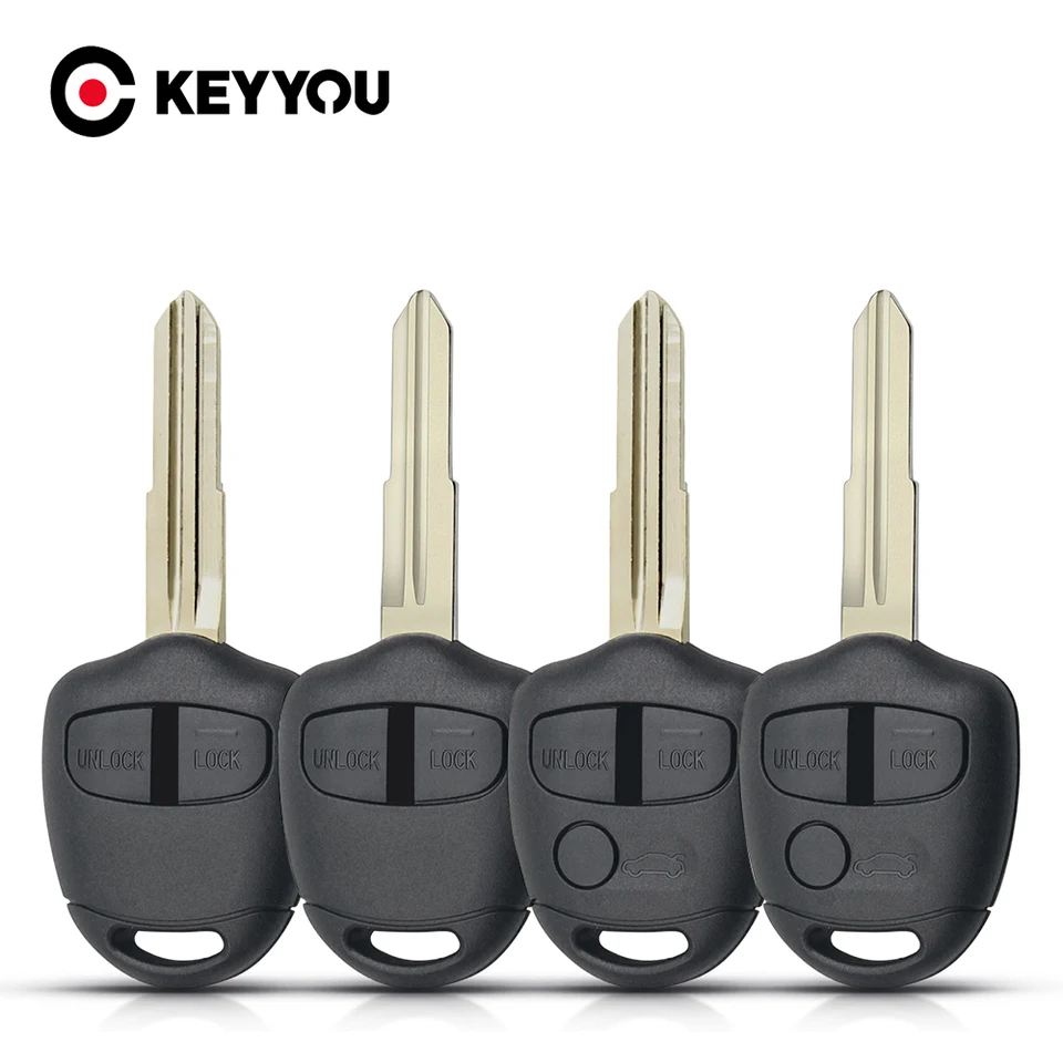 Keyyou 10ks na diaľkové vozidlo s diaľkovým vozidlom pre kľúče pre Mitsubishi Lancer Outlander Grandis 2/3 Tlačidlo Right/Left MIT11/MIT8 Nezrezané puzdro Čepeľ