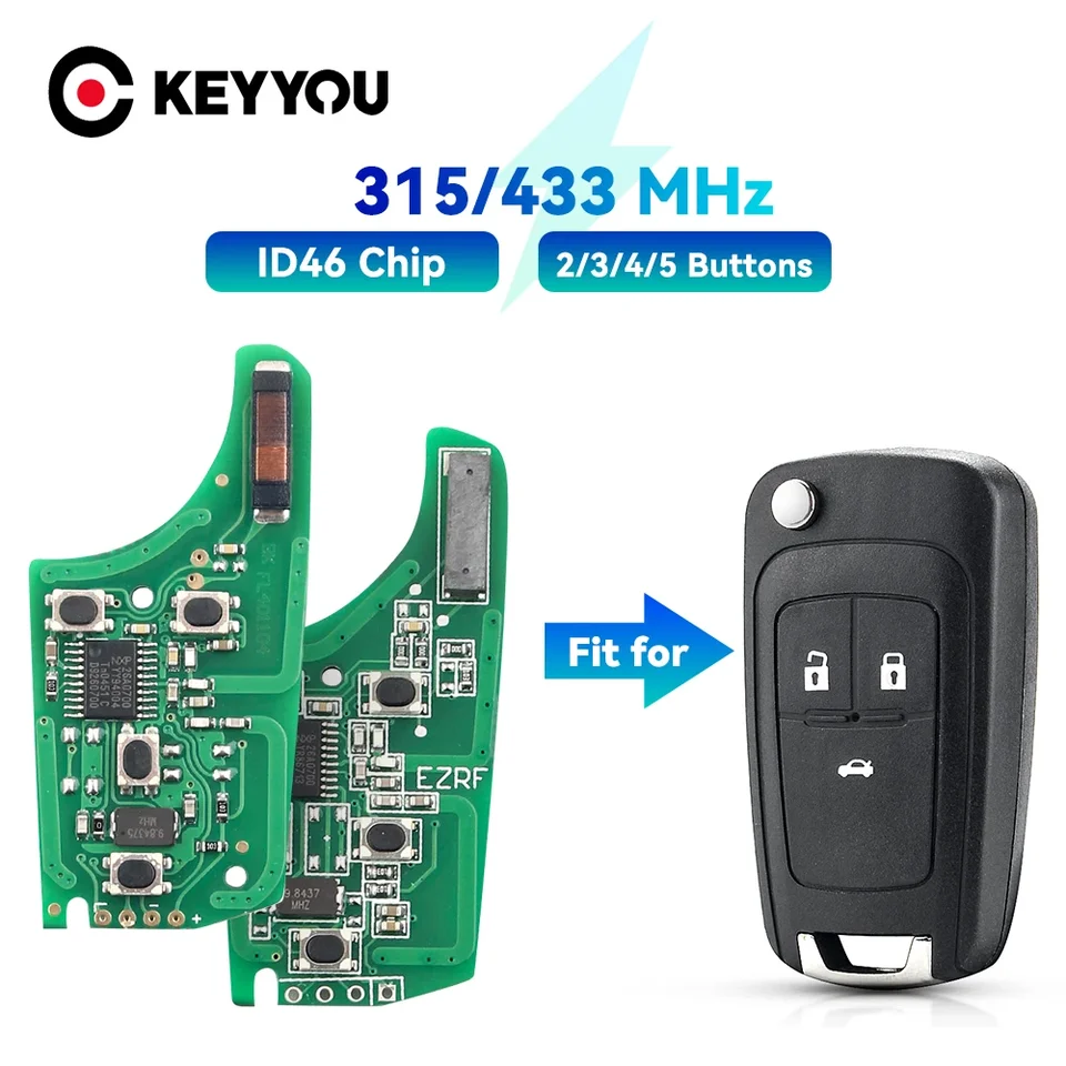 Keyyou 1ks Nová doska obvodu pre Chevrolet Malibu Cruze Aveo Spark Sail pre Opel pre Vauxhall ID46 Chip 315MHz/433MHz