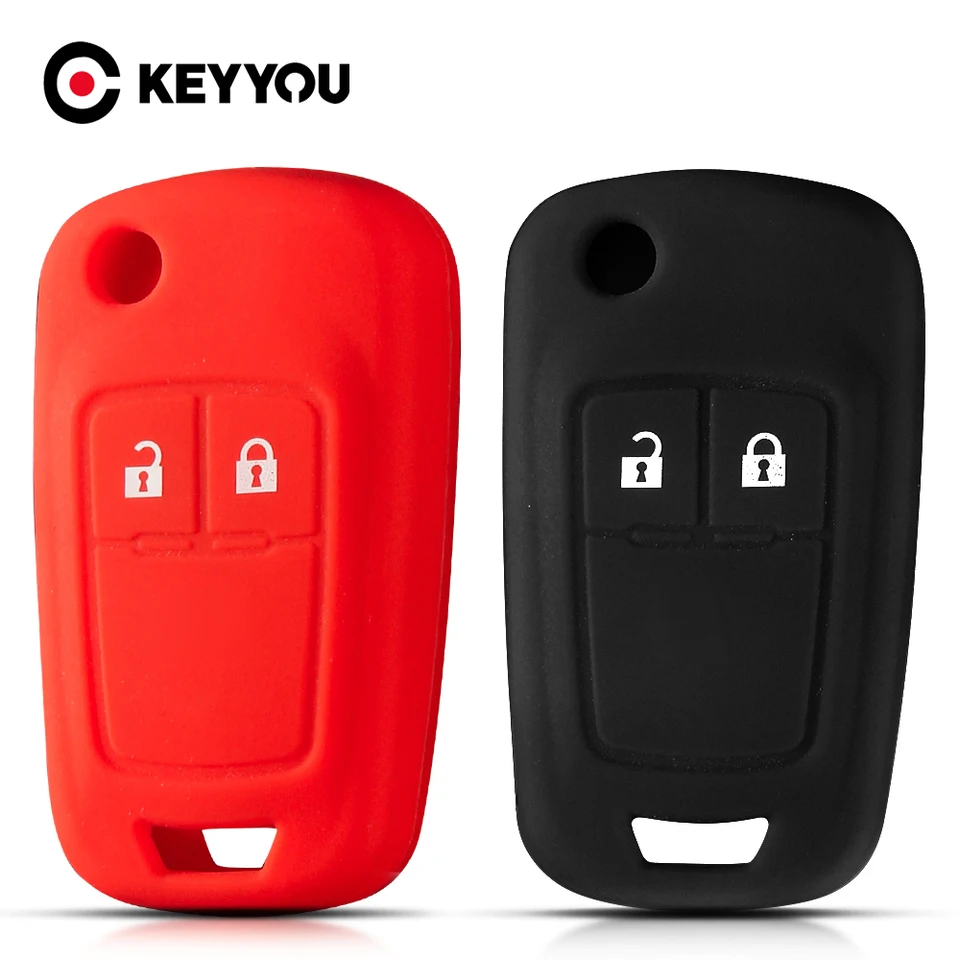 Keyyou 2 Buttons Silikone CAR RIADENÝ KRYT PRÍPRAVA PRÍPRAVNÉHO PRÍPADOVÉHO PRÍPADOVÉHO KLASOVÉHO PREHO CHEVROLETA Chevry Cruze Sedan Hatchback Malibu Trax Aveo 2009 - 2015