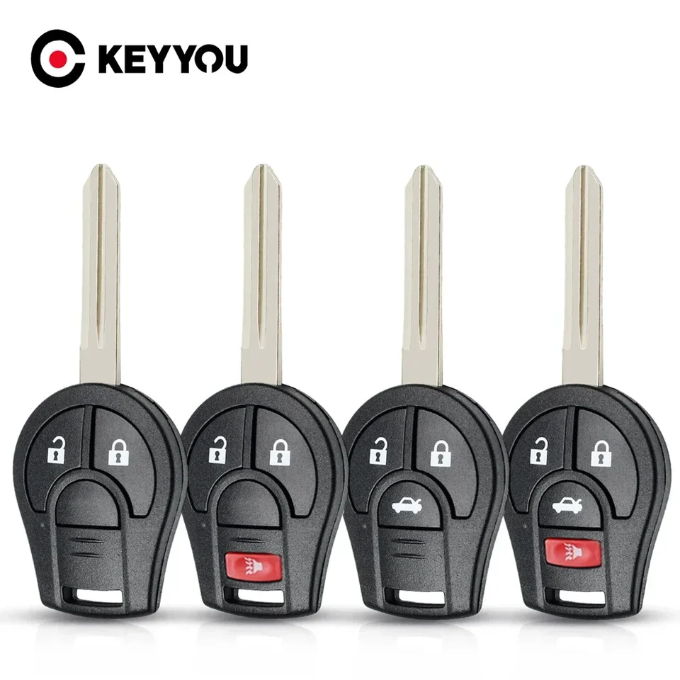 Keyyou 2pcs Remote Car Key Shell pre Nissan Sylphy Cube Juke Rogue Micra Qashqai Altima Maxima Sentra Versa Fob 2 3 4