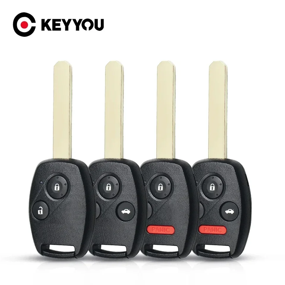 Keyyou 2pcs Výmena diaľkového krytu shellu pre kľúče pre kľúče pre obaly Honda Accord Civic CRV Pilot Insight FOB 2 2+1 3 3+1 4 tlačidlá