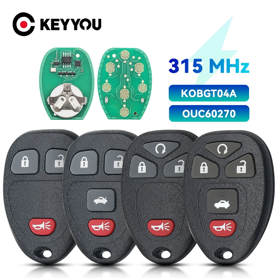 Keyyou 315MHz OUC60270 / KOBGT04A Kľúč pre diaľkové ovládanie pre Buicka pre Chevrolet Tahoe Traverse GMC Yukon 2007 - 2013