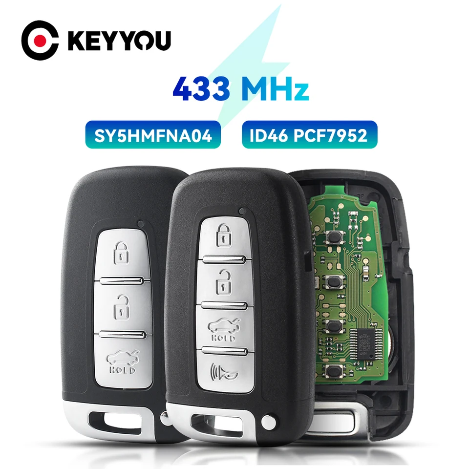 Keyyou for Hyundai Sonata 2011 2012 2013 2014 Kia ​​Sportage Sorento Keyless Entry Smart Remote Car Key 4B FOB 433MHz SY5HMFNA04