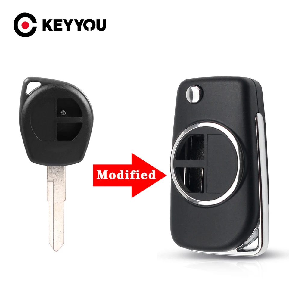 Keyyou modifikované pre Suzuki Swift Grage Vitara Alto 2 Tlačidlá nahradenie Flip Skladacie kľúče puzdro pre diaľkový kľúč Hu133r Blade