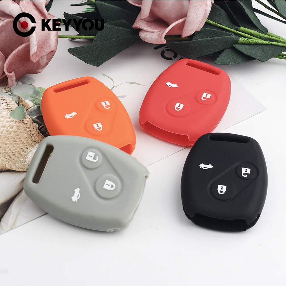 Keyyou Nový ochranný kryt silikónového automobilu Kľúčový prípad pre Honda Civic 2006-2011 2017 Accord CRV 2003 2007 Jazz HRV