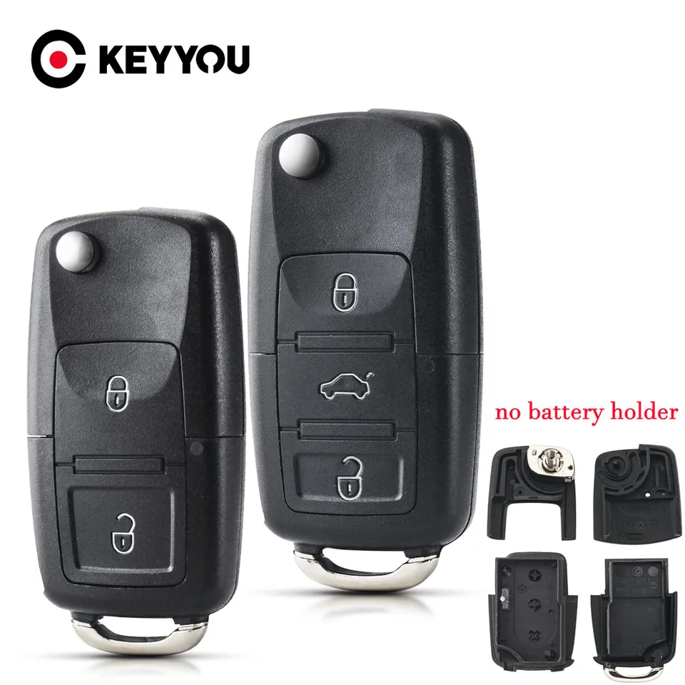 Keyyou pre VW Golf 4 5 Passat B5 B6 Polo Touran na sedadlo pre Koda Key 2/3 Tonly Flip Key Shell Auto Kľúč FOB bez čepele