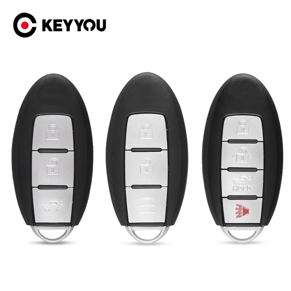 Keyyou Remote Smart Key Shell 2/3/4 Tlačidlo Blank Caseless Entry pre Nissan Altima Maxima Murano Versa Sentra 2006-2014