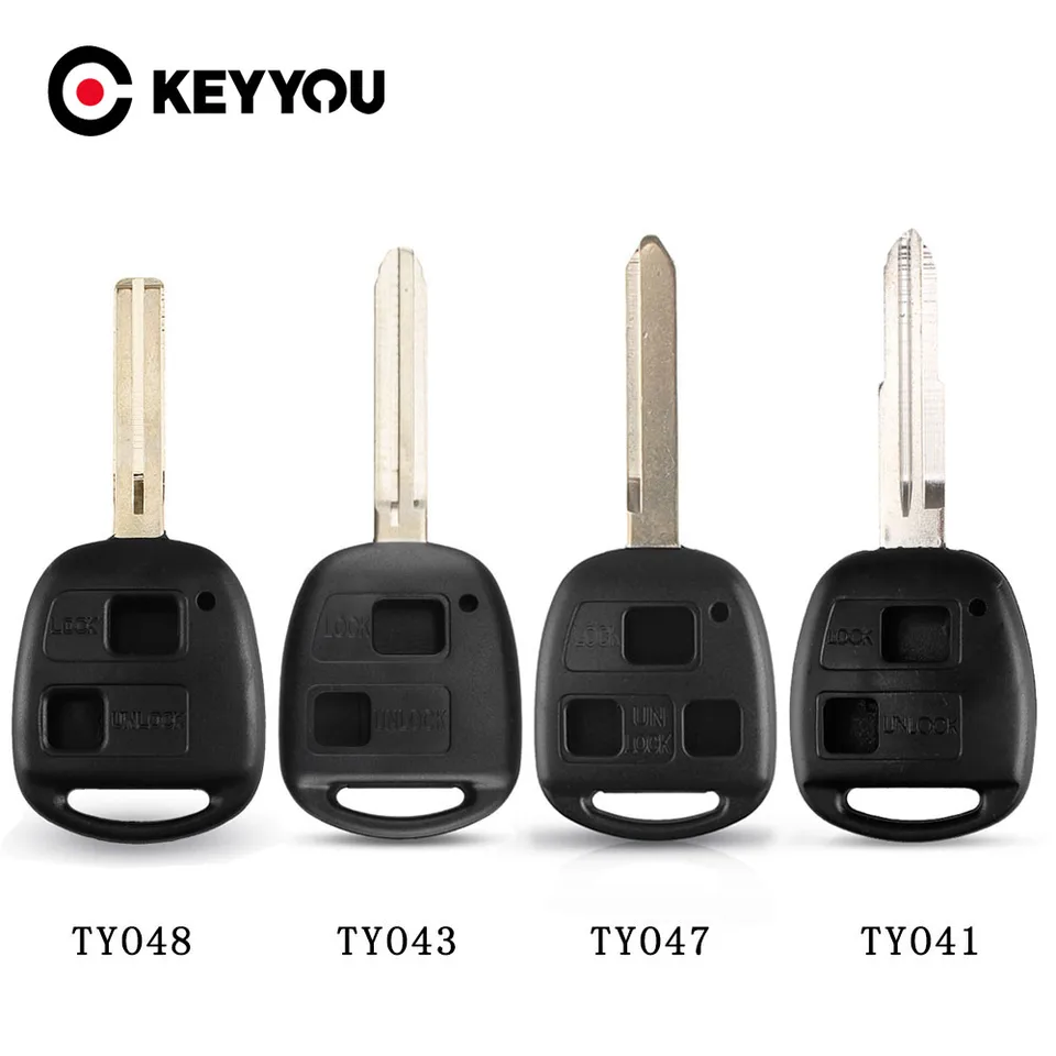 Keyyou Toy41/Toy43/Toy47/Toy48 Remote 2 Button Key FOB Case pre Toyota Camry Rav4 Corolla Prado Yaris Tarago No Logo