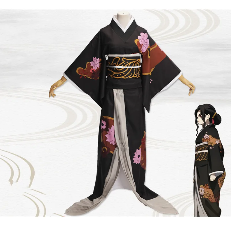 Kibutsuji Muzan Cosplay kostýmy Ženy Kimono Anime Cosplay kostýmy uniformy oblečené šaty parochňa