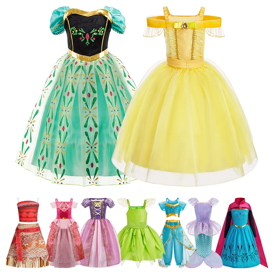 Kids Cosplay šaty viacerých štýlov princezná Halloween chirstmas farebné elegantné elegantné spoločenské večierky Elsa Aladdin