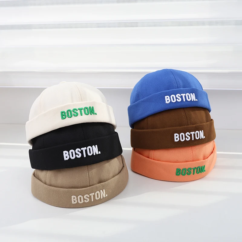 Kids Docker Cap Brimless Hat Vintage Letter Boy Girl Beanie Hats Summer nastaviteľné tenké batoľa Prenajímateľ námorníka melónové čiapky кепки