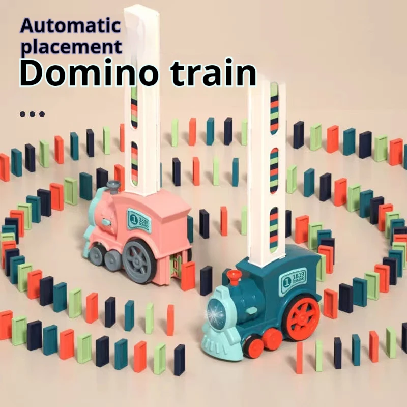 Kids Electric Domino Train Car Set Sound and Light