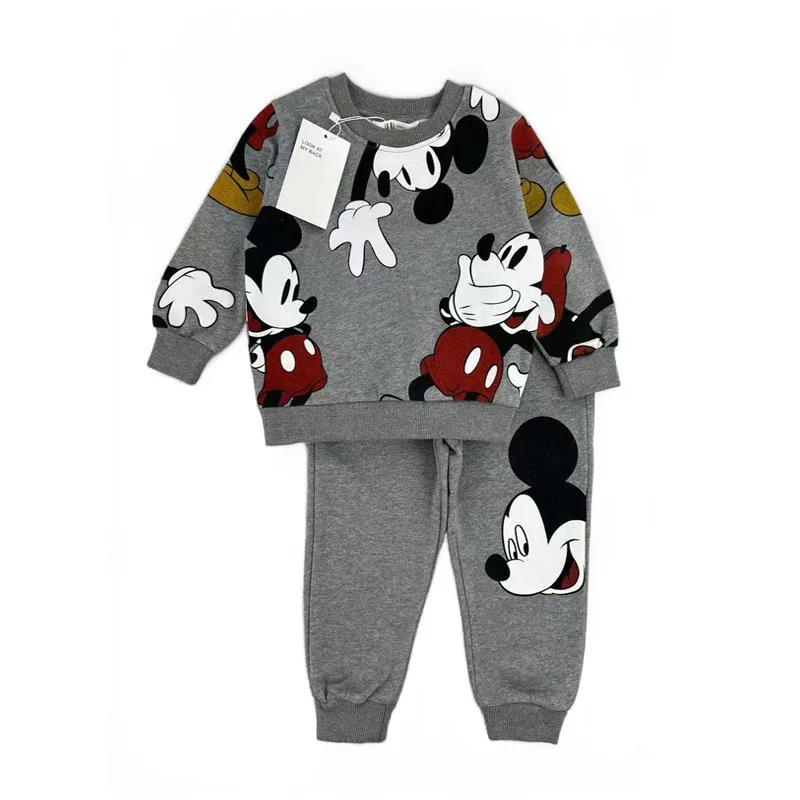 Kids Mickey Cartoon Clothing Tracksuit Boy Girl Winter Fleece oblečenie set 2pcs pre deti Girl Girl Casual Hoodie Sety