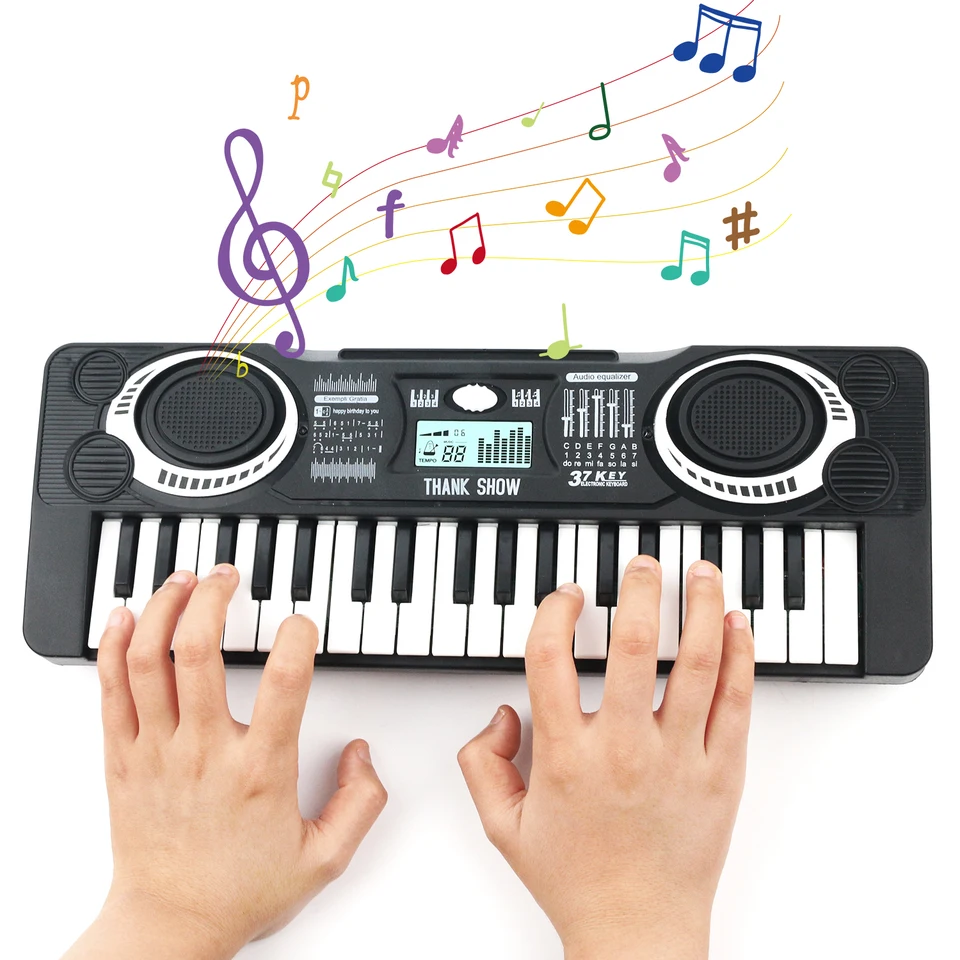 Kids Mini Electronic Piano Keyboard 37 Kľúče Puzzle Skoré vzdelávanie simulácia elektronická klavírna hračka Výučba hudobného nástroja