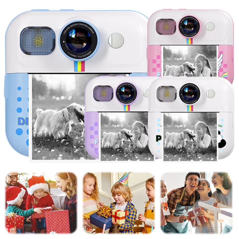 Kids Mini Instant Print Fotoaparát 2,4 palca detský digitálny fotoaparát 48 MP 1080p