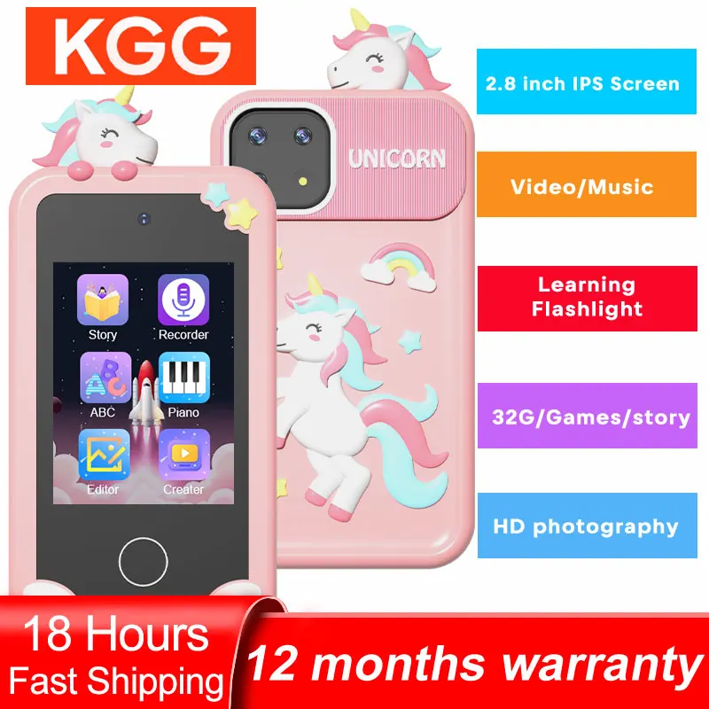 Kids Mini Smart Phone Camera Hudobná dotyková obrazovka baby mobilný mp3 prehrávač digitálny fotoaparát vzdelávacie hračky deti vianočné darčeky