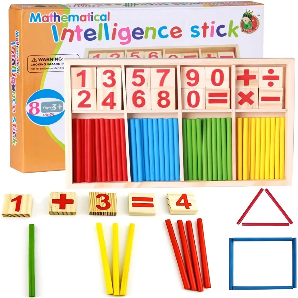 Kids Montessori Drevené vzdelávacie matematické výpočet matematických hier Počítanie Počet Číslo