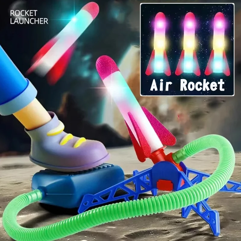 Kids Outdoor Air Rocket Foot Rauncher prenosný prenosný vzduchový pedál prudko stúpajúci raketomet hračky pre deti Športové hry