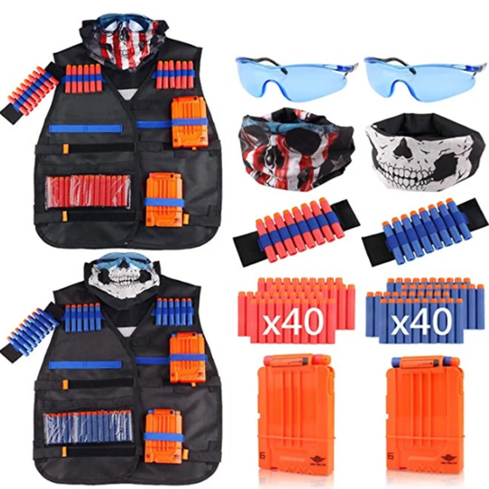 Kids Vest Suit Kit Soft Bullet Set pre hru Nerf Game Undershirt Tactical Magazine Accessories Hračky Hra hracie opotrebenie
