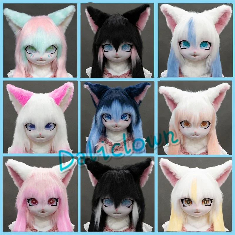 Kig fursuit kigurumi náhlavná súprava Furry Cosplay kostým labka hlava základňa Comiindeed Furry Rabbit Animal Cat Doll Beast Mask Cosplay Cost