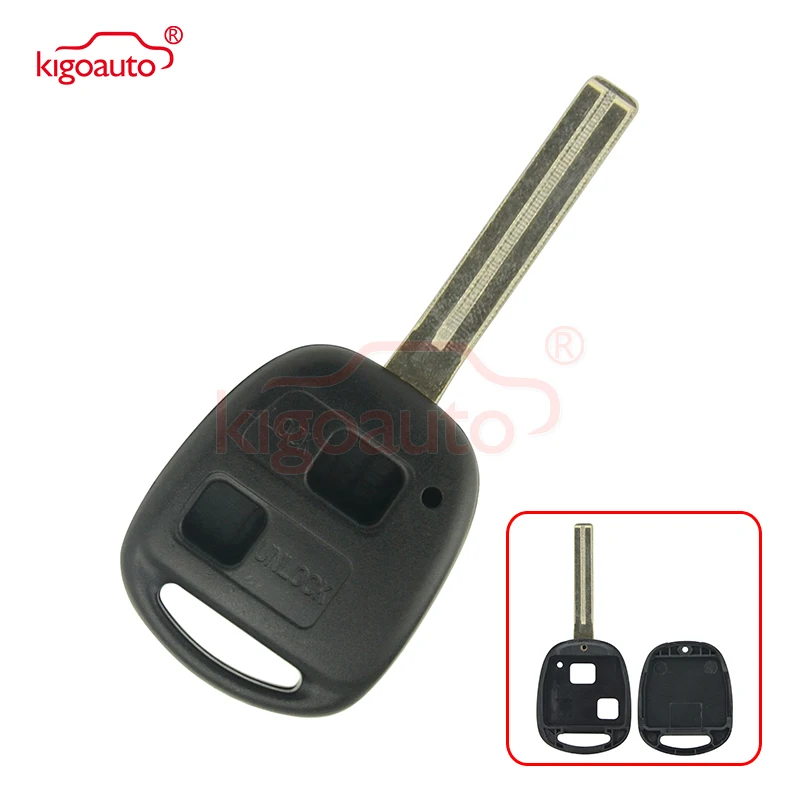 KIGOAUTO CAR DREHAD KEY SHELL pre Toyota pre Lexus ES300 IS400 RX300 RX400H 2 BLKOVANIE Zostávajúce kľúče FOB CASE BLADE TOY48 46 mm