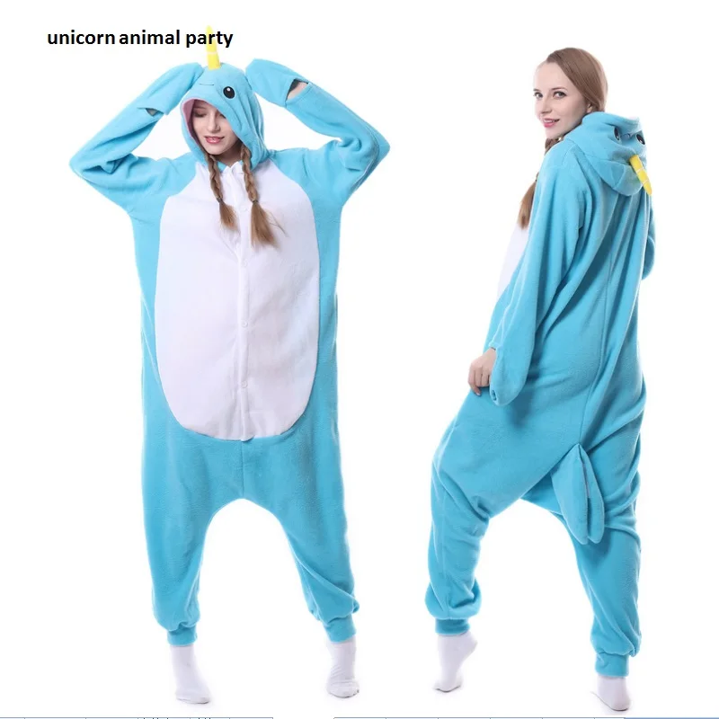 Kigurumi Onesies Cosplay kostým unisex dospelý Narwhal Sleewear pyžamy vianočné zvierat
