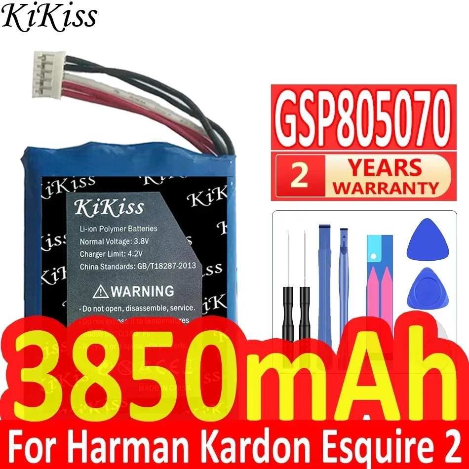 Kikiss 3850 mAh GSP805070 Výmena batérie pre Harman Kardon Esquire 2 Esquire2 CP-HK03 Reproduktor Loudspeaker 5-Wire zástrčka