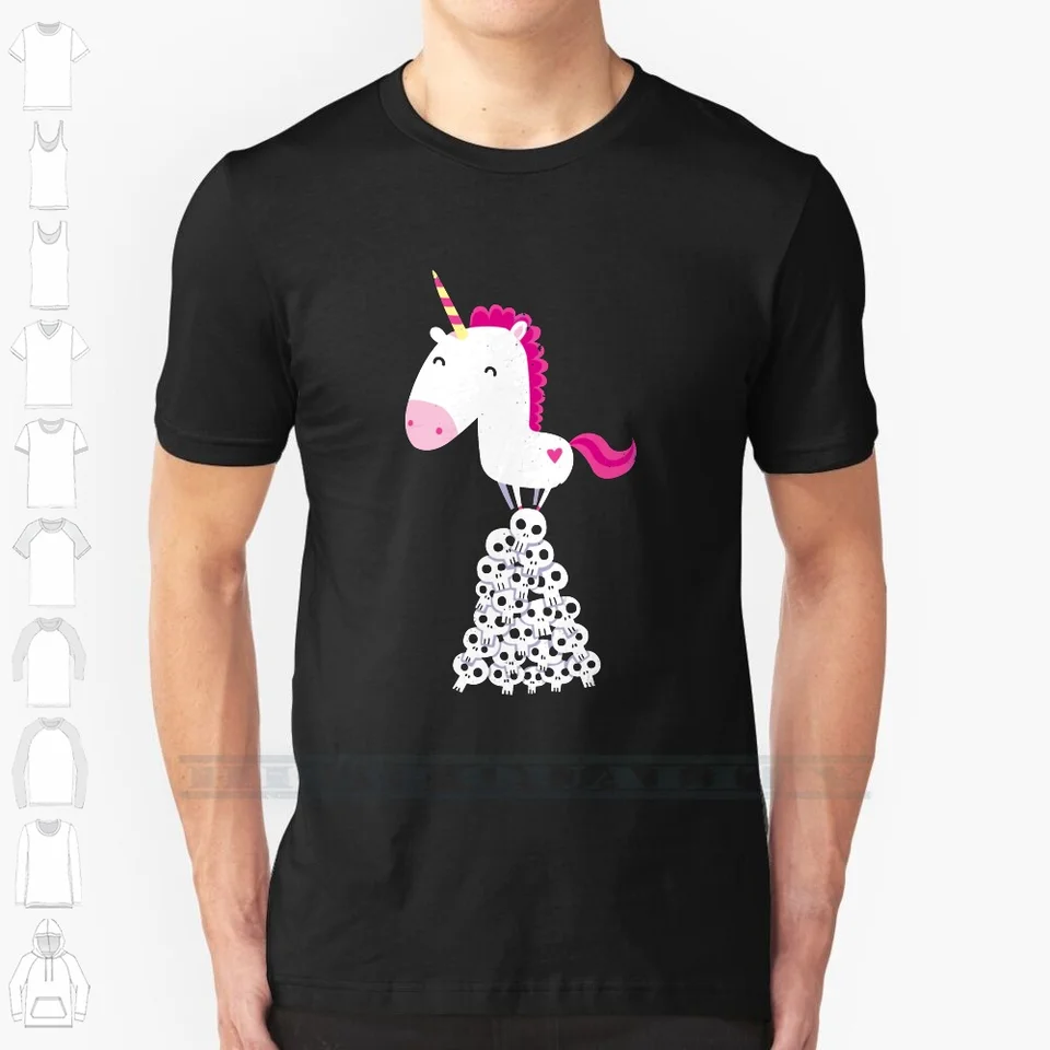 Killer Unicorn 100% bavlnená tričko Unicor lebky roztomilé magické tmavé vtipné ružové ružové tričko s dlhým rukávom Darček s dlhým rukávom