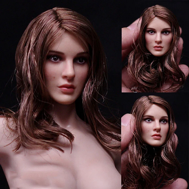 Kimi hračky 1/6 Stupý sexy slávna americká herečka Natalie Portman PVC Head Head vyrezávaný model pre 12 palcov Suntan Body Body