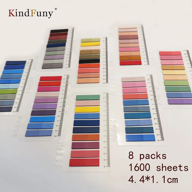 Kindfuny 8 balíčky 1600 listov kancelárske potreby Adhézne memorandum s lepivý