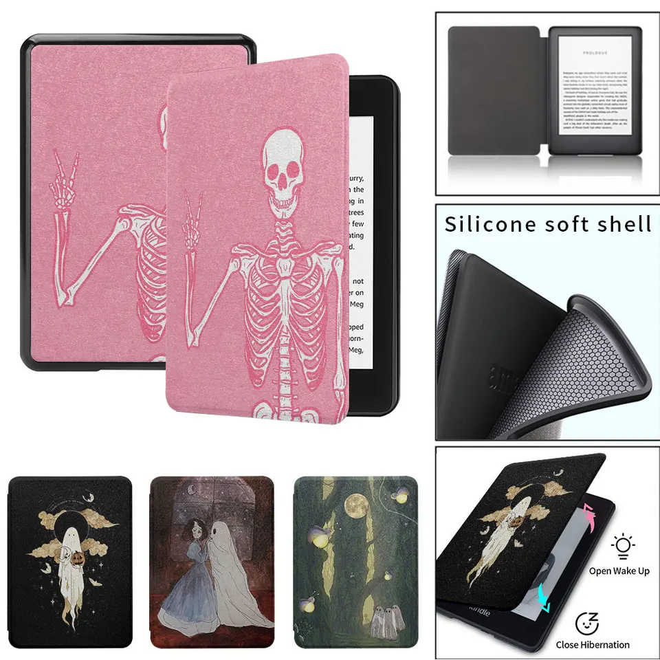 Kindle Case Wholewhite1th 2th 3th TPU kožené puzdro Anti Fall Paperwhite5th Silikone Soft Shell Funda 2021 11. 8. generácia