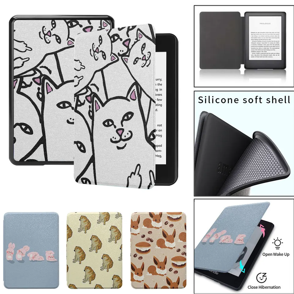 Kindle puzdro na celú obrazovku Small Animal Pattern Paperwhite1th 2th 2th 3th Silicon Soft Shell Funda 2021 11. 8. generácia