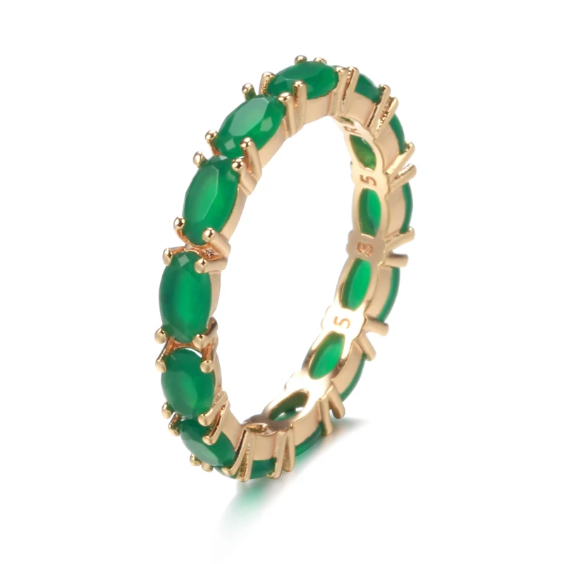 Kinel Full Opal Green Natural Zircon Dámsky prsteň 585 Rose Gold Vintage Svadobná nevesta Šperky luxusný dizajn Najlepší darček pre dievča