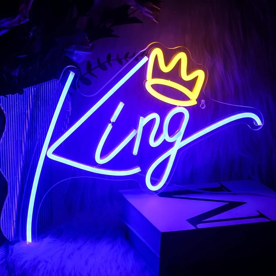 King Blue Listy Crow Neon znamenia nástenné dekoratívne svetlá pre spál