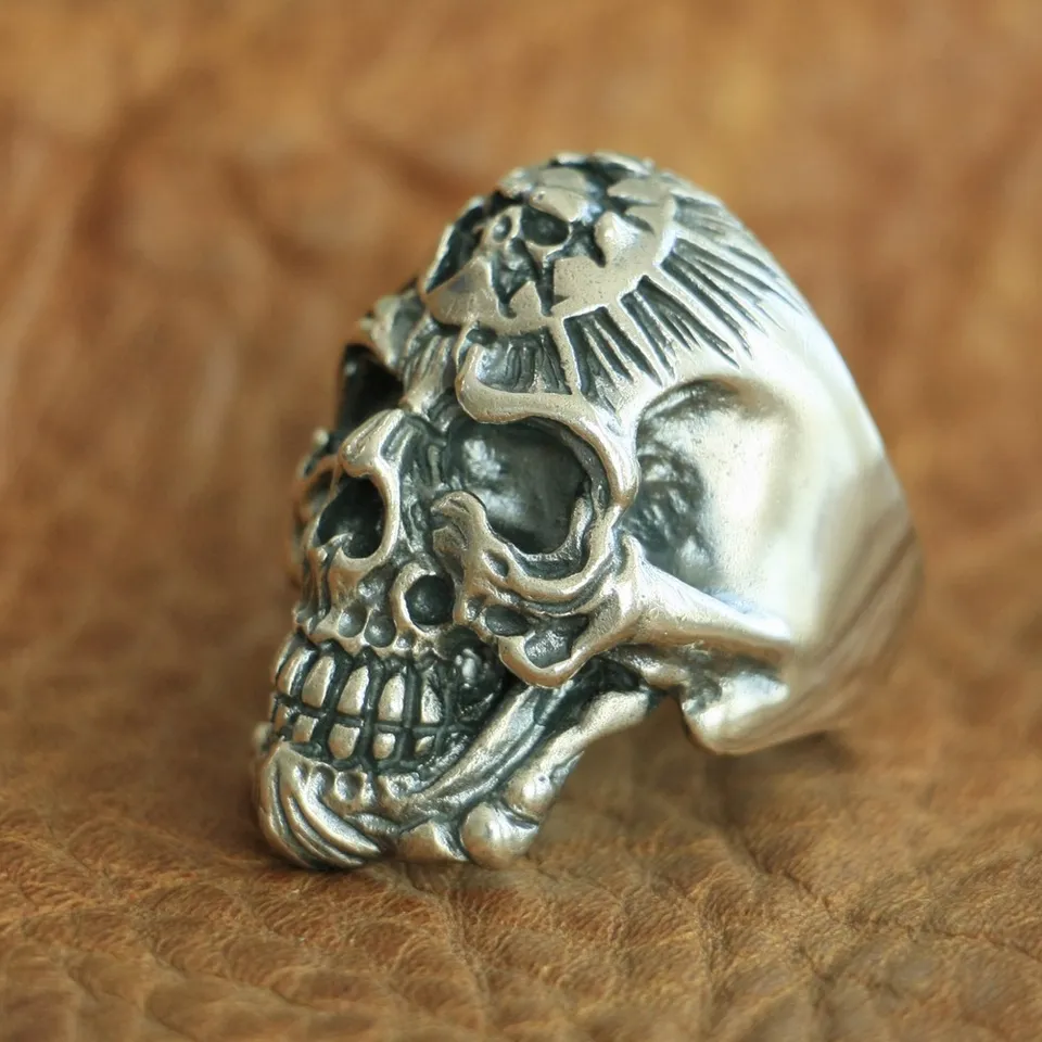 King of Hell Devil Skull 925 Sterling Silver Ring Conyber Punk Jewelry TA101 US Veľkosť 7 ~ 15