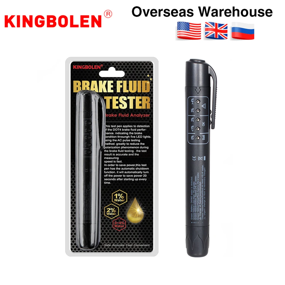 Kingbo Auto Liquid Testing Brzdenie Testerové pero pero pre DOT3/DOT4 Presná skúška brzdového oleja Kvalita kontrola automobilového vozidla Automotivo príslušenstvo