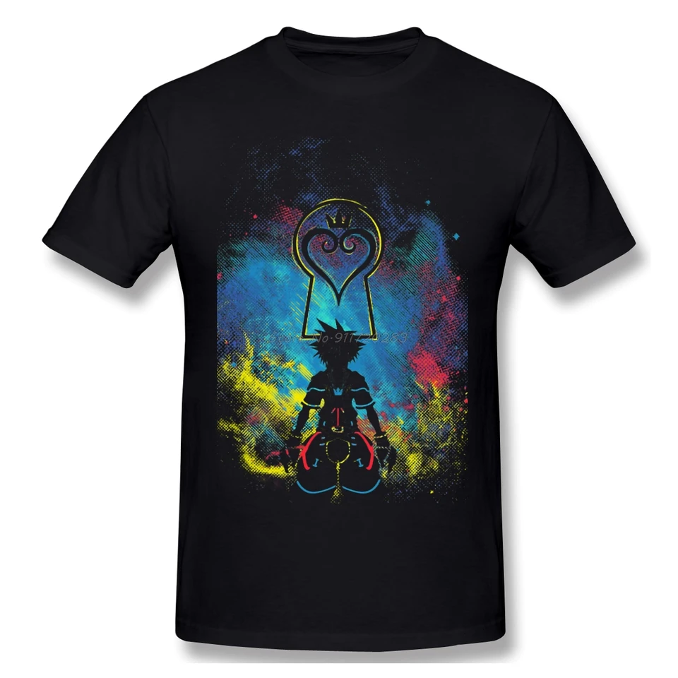 Kingdom Hearts Men Cotton T tričko Grafika plus veľkosti Kingdom Art Art Tops Tops Casual Tees Harajuku Streetwear