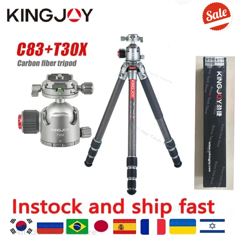 Kingjoy C83+T30X TROCOD TRIDOD DIGITÁLNEHO COMOERA TRIPODE Vhodný pre cestovnú špičkovú stojan na fotoaparát