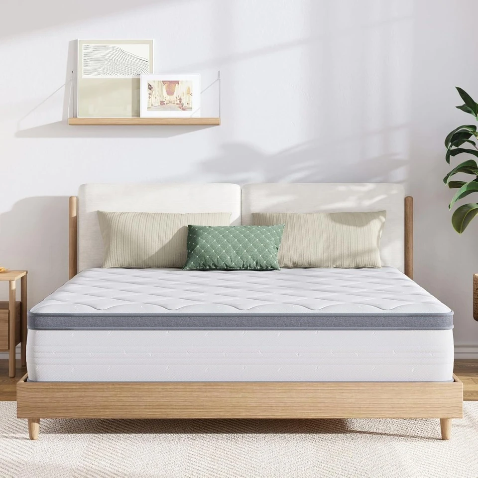Kingmattress, 12 -palcový hybridný matrac kráľ s pohodlnou penou, Innerspring vankúš Top King Matrace v krabici, matrac s veľkosťou kráľa