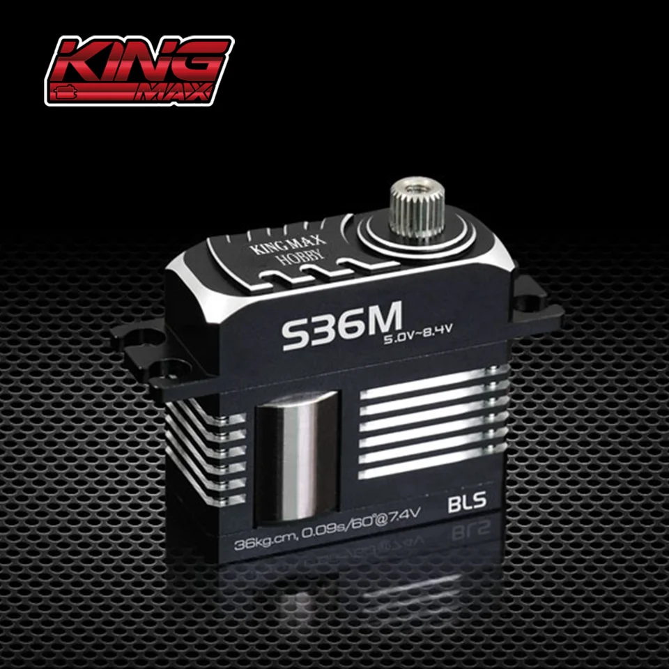 Kingmax S36M 52G 36KG.com@7.4v Oceľový zubný kovový škrupina Vysoko napätia digitálneho helikoptéra bez stredného motora servo