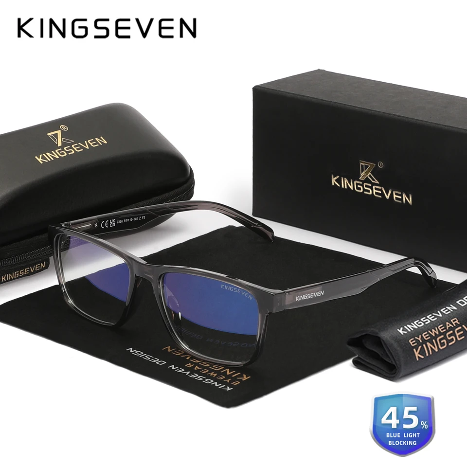 KingSeven Blue Light Blokovanie okuliarov Ultralight Men/Dámsky počítač počítač okuliare obdĺžnik proti modrým Čítaním okuliarov