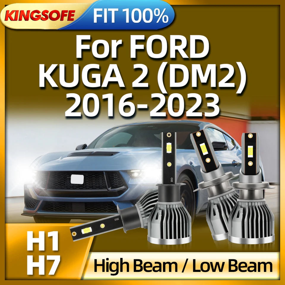 Kingsofe 110W LED svetlomet H7 H1 Turbo žiarovky 12V pre Ford Kuga 2 (DM2) 2016 2017 2018 2019 2020 2021 2022 2023 2023